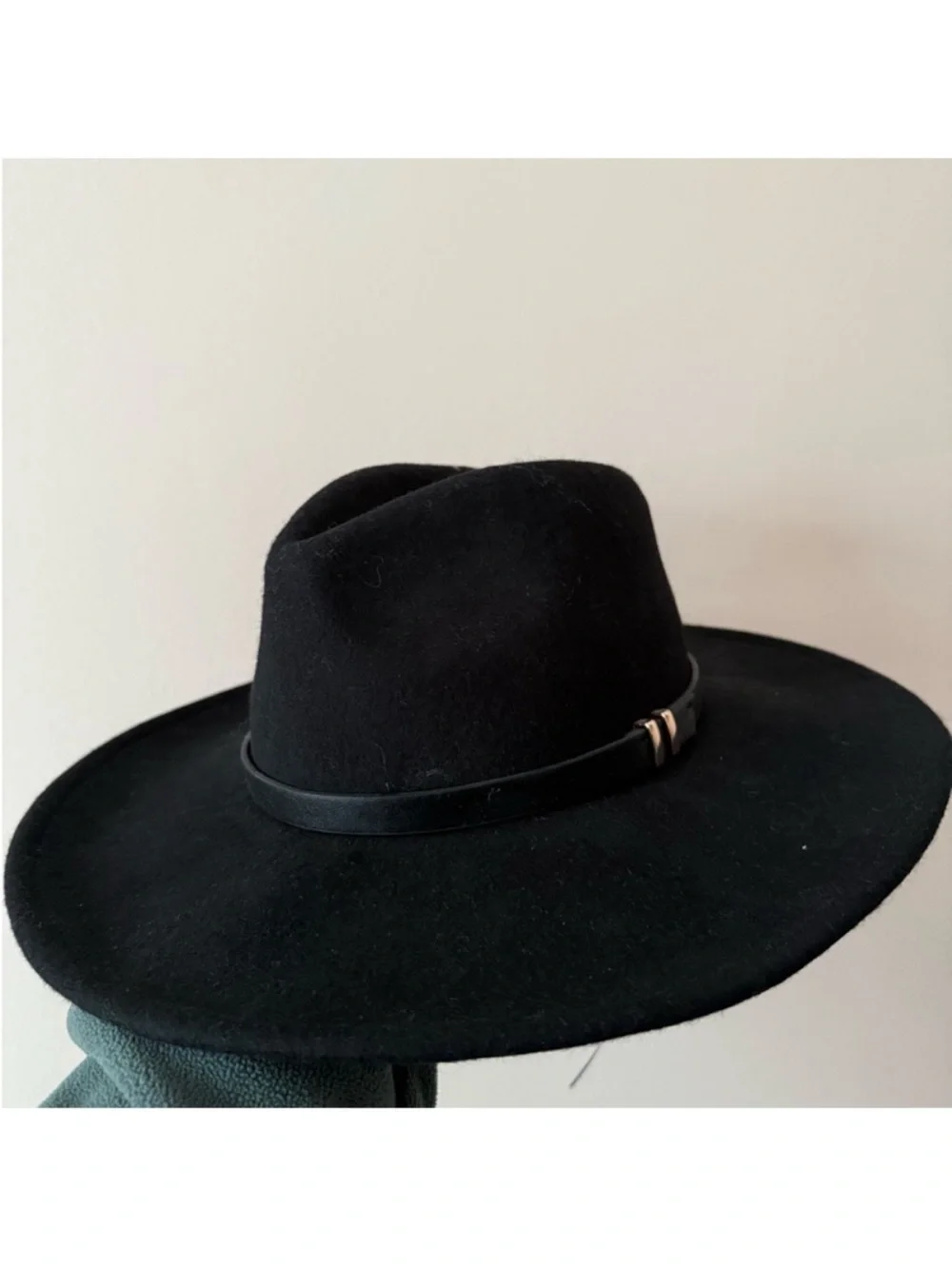House of Harlow 1960 Black Hat with Gold Detail